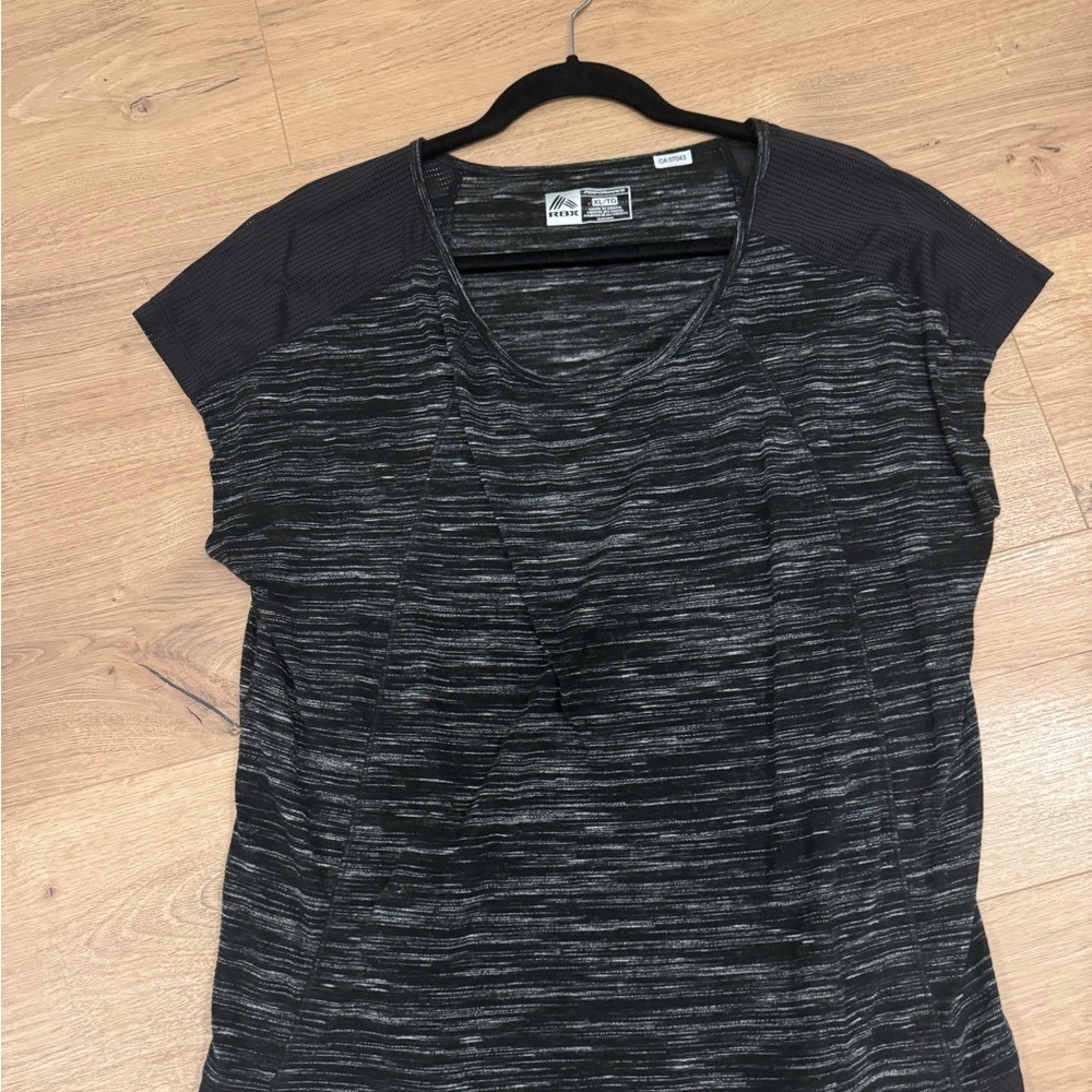RBX Women's Short Sleeve Space-Dye Tee in Black and Gray